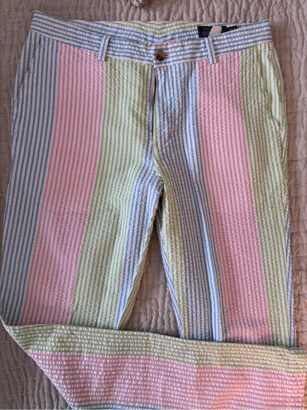 Vineyard Vines men’s Striped Pastel Seersucker “Kentucky Derby” Pants -